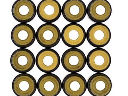 Cometic .265in x .500in x .555in x .645in Metal Jacket Valve Stem Seal - Yellow - 16 Pack Supply