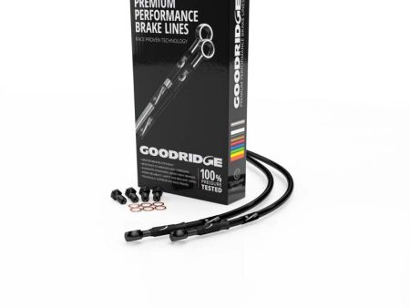 Goodridge 1975 Suzuki GT380M Full Length Black Front SS Brake Lines w Black Fittings Online Sale