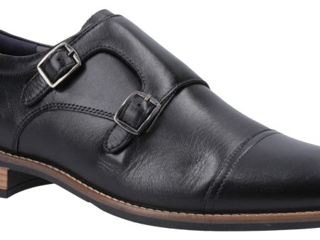 Hush Puppies David Mens Leather Monk Style Shoe Fashion